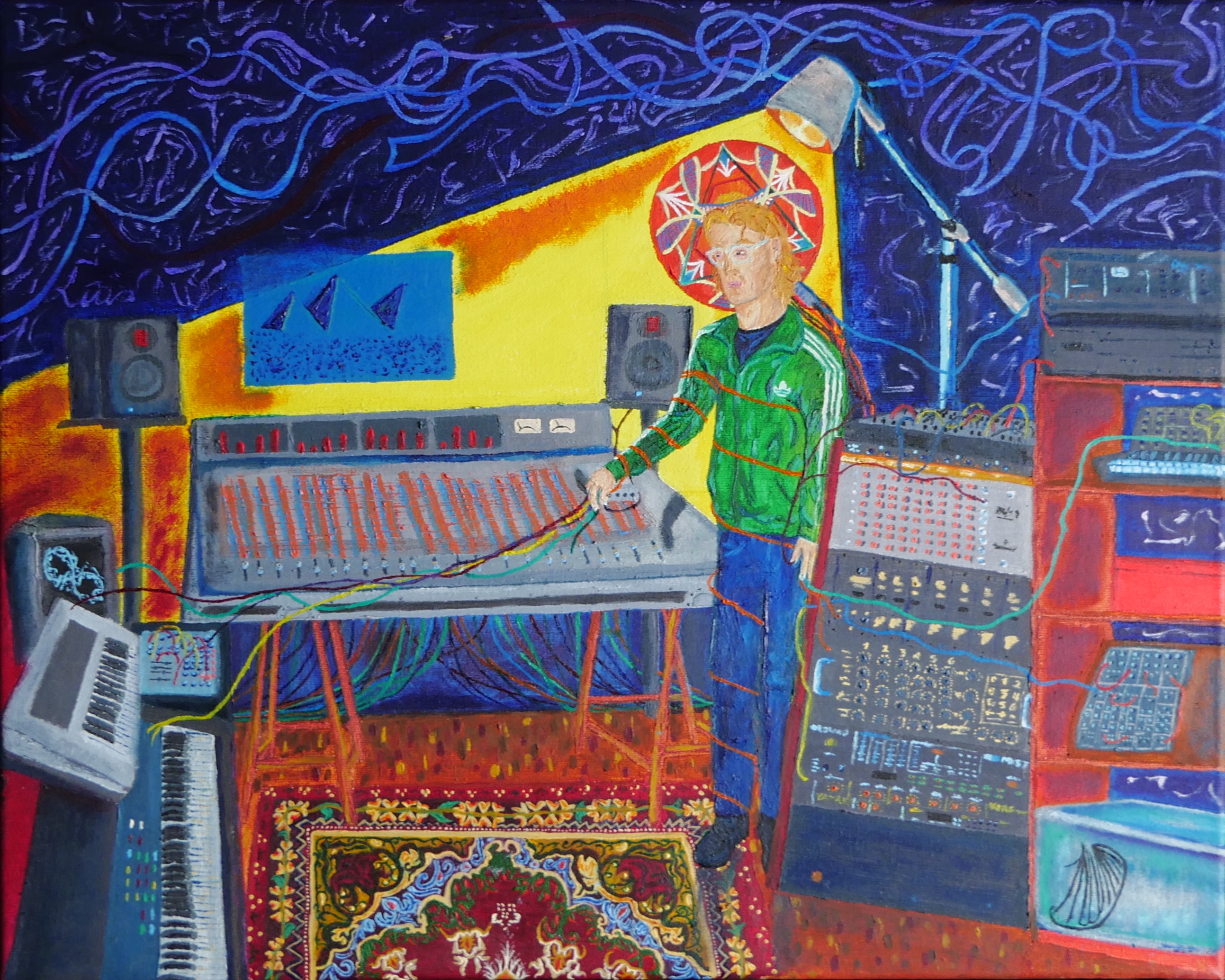 oil painting, portrait of me with studio equipment by Joseph Mumm